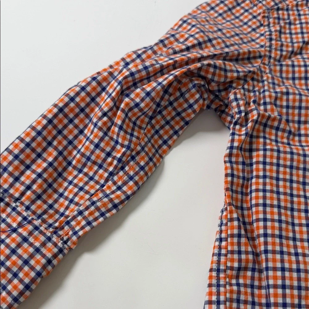 Ralph Lauren Orange‎ and Blue Plaid Button-Up Shirt
